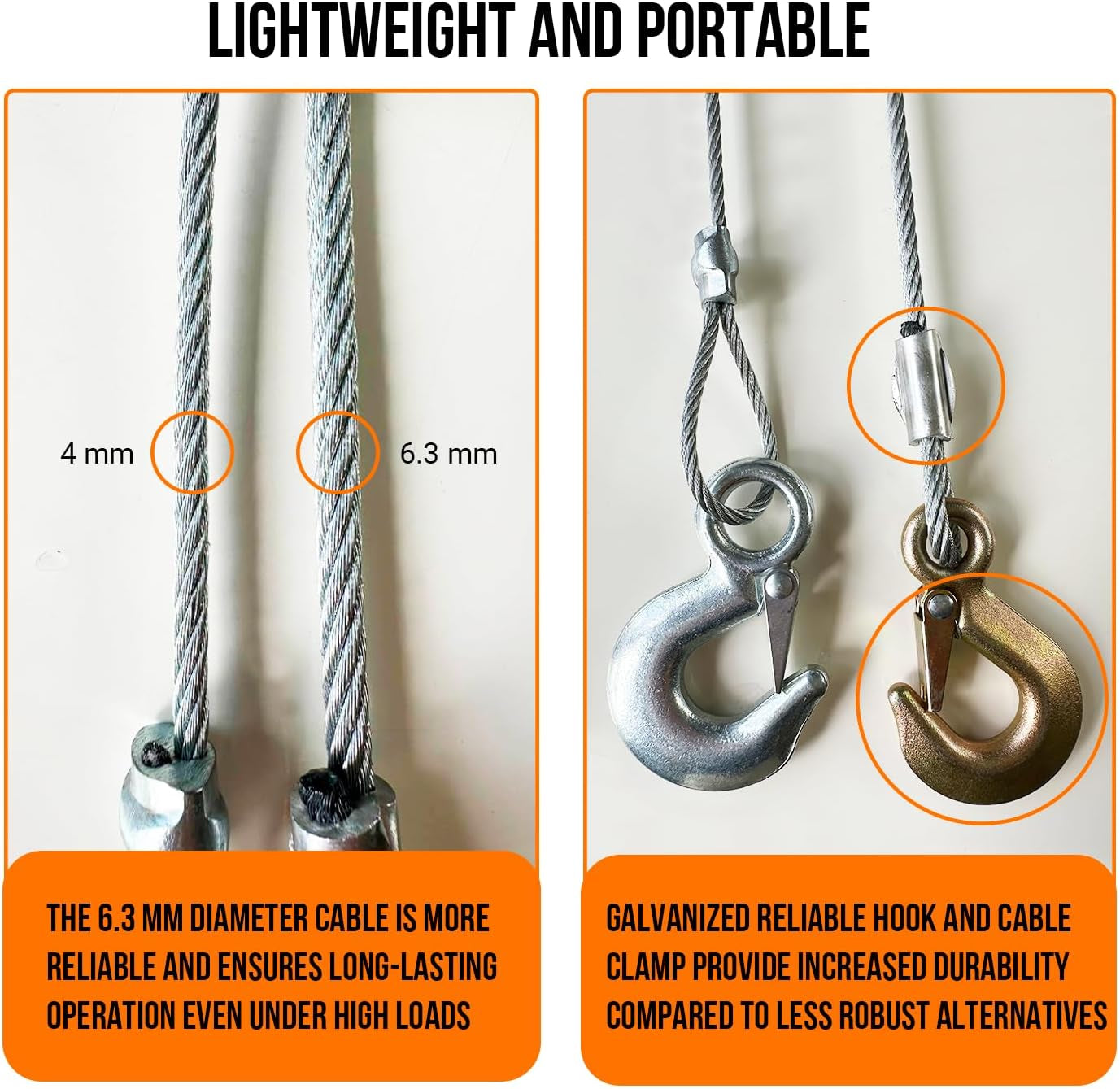 Come along Winch 5 Ton (11,023 Lbs) Manual Cable Puller, Heavy Duty Power Puller with Dual Gear, 10 Ft Steel Cable, 3 Hooks - Hand Winch for Vehicle Recovery, Fence Stretching & Heavy Load Pulling